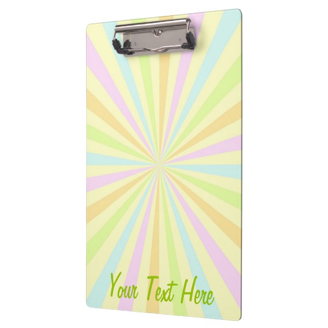 Personalised Sweet Pastels Spinning Wheel Burst Clipboard (Left)