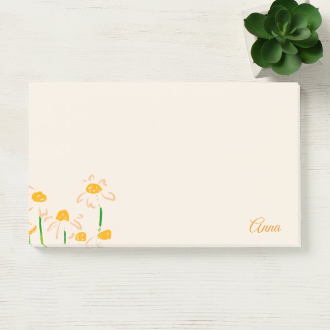 Personalised sweet pink background floral post-it notes (Office)
