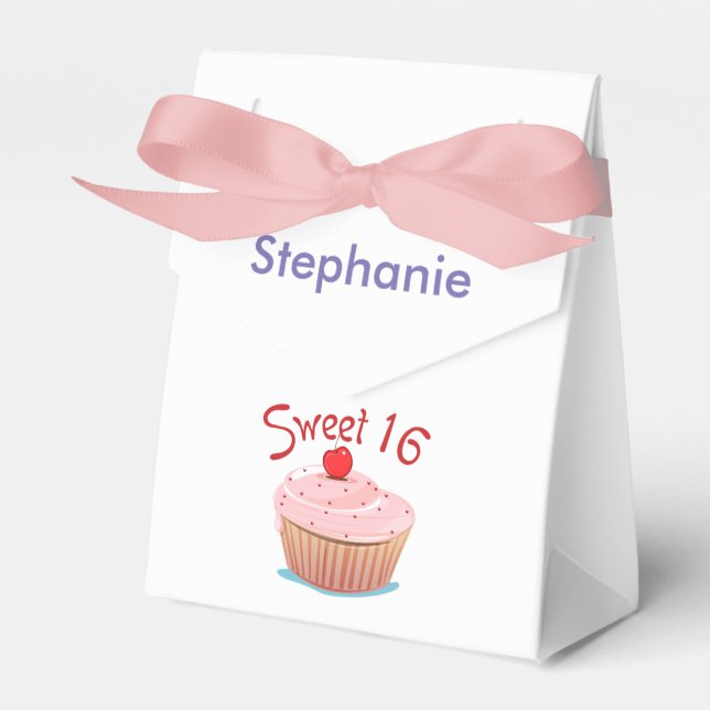 Personalised Sweet Sixteen 16th Birthday Favour Box (Front Side)