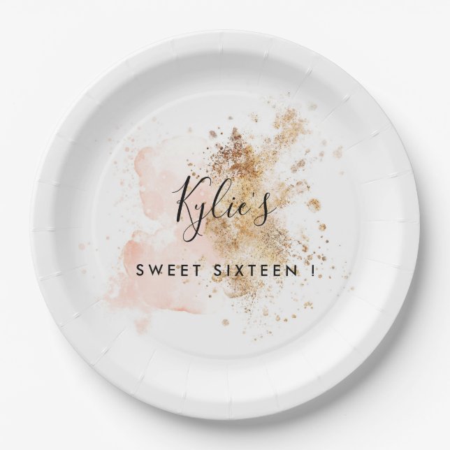Personalised Sweet Sixteen 16Th Birthday Paper Plate (Front)