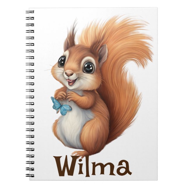 Personalised Sweet Squirrel Spiral Notebook (Front)