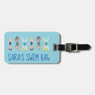Personalised Swim Bag Synchronised Swimmer Girl Luggage Tag