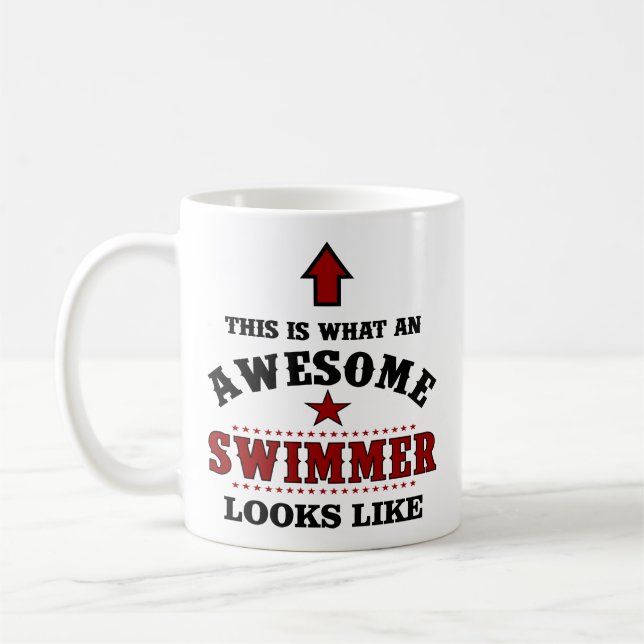 Personalised Swimmer Gift Coffee Mug (Left)