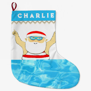 Personalised Swimmer Large Christmas Stocking