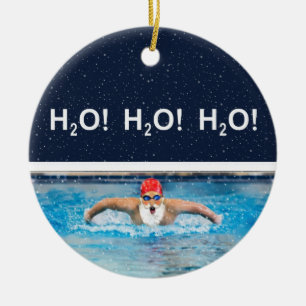 Personalised Swimming Holiday Gift Ceramic Ornamen Ceramic Tree Decoration