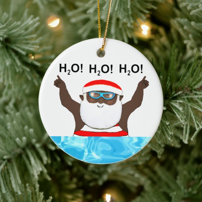 Personalised Swimming Holiday Gift Ceramic Tree Decoration (Tree)