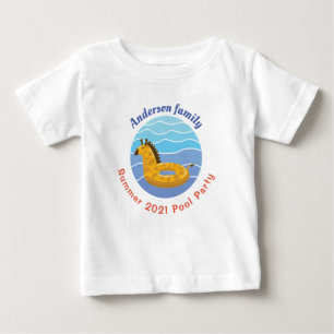 Personalised Swimming pool Party Baby T-Shirt