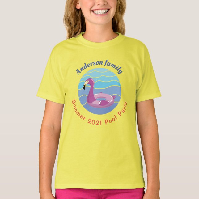 Personalised Swimming pool Party  T-Shirt (Front)