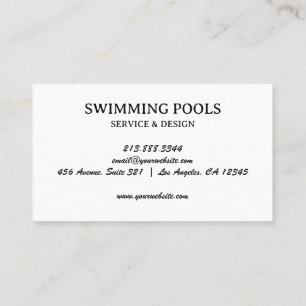 Personalised Swimming Pool  Services   Business Card
