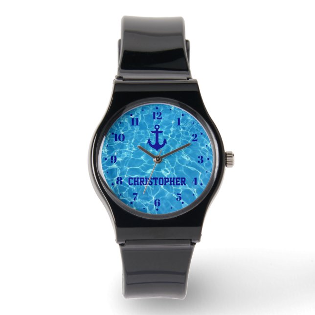 Personalised Swimming Pool Water Anchor Watch (Front)