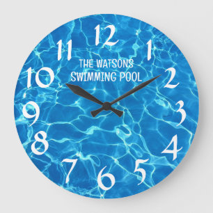 Personalised Swimming Pool Water Large Clock