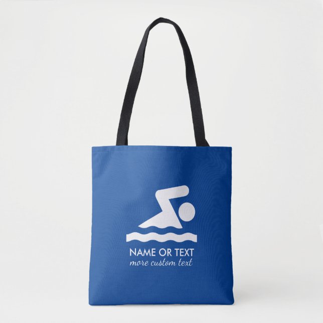 Personalised Swimming Swimmer and Team's Name Tote Bag (Front)