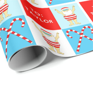 Personalised Swimming Swimmer Holiday Gift Wrapping Paper
