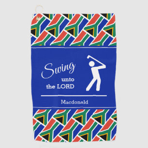 Personalised Swing Unto The Lord SOUTH AFRICA FLAG Golf Towel