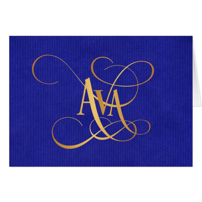 Personalised Swirly Script Ava Gold on Blue (Front Horizontal)