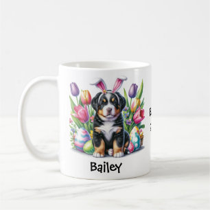 Personalised Swiss Mountain Dog Easter/Spring Coffee Mug
