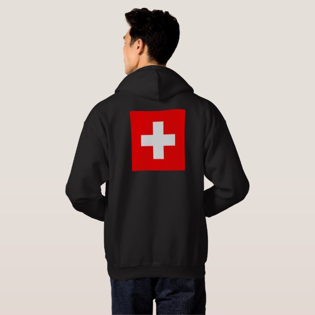 Personalised Switzerland Flag Schweiz Swiss Europe Hoodie (Back Full)