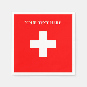 Personalised Switzerland Flag Schweiz Swiss Europe Napkin