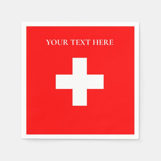 Personalised Switzerland Flag Schweiz Swiss Europe Napkin (Front)