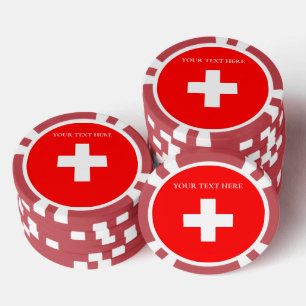 Personalised Switzerland Flag Schweiz Swiss Europe Poker Chips