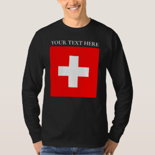 Personalised Switzerland Flag Schweiz Swiss Europe T-Shirt