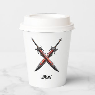 Personalised Sword Birthday Party Paper Cups