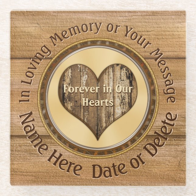 Personalised Sympathy Gift for Male Coworker Glass Coaster (Front)