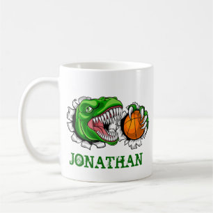 Personalised T-Rex Basketball Dinosaur Coffee Mug