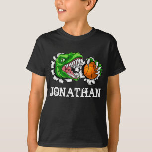 Personalised T-Rex Basketball Dinosaur  T-Shirt