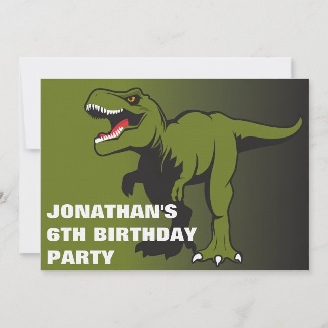 Personalised T-Rex Birthday Invitation (Front)