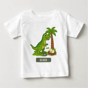 Personalised T-Rex Cute Dinosaur Baby T-Shirt