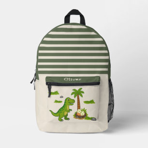 Personalised T-Rex Cute Dinosaur School Printed Backpack