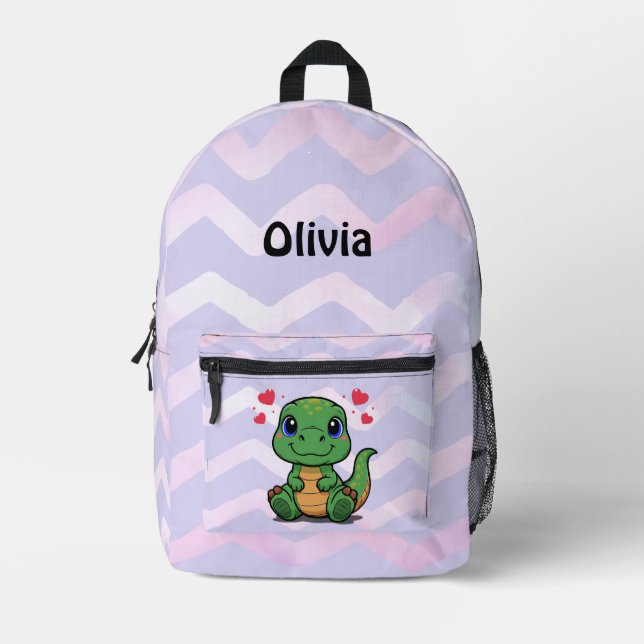 Personalised T-Rex Dinosaur Backpack (Front)
