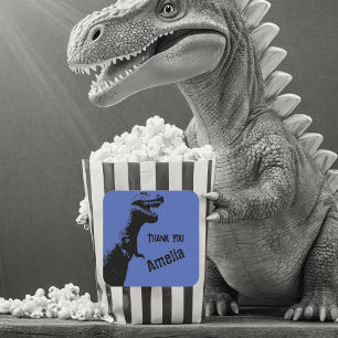 Personalised T-Rex Dinosaur Thank You Square Sticker