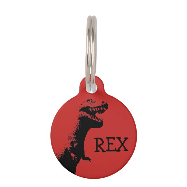 Personalised T-rex Pet Tag (Front)