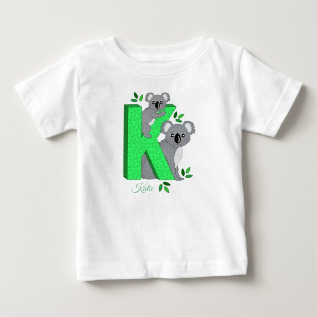 Personalised t-shirt - K for Koala (Front)