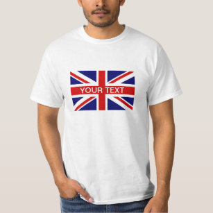 Personalised T Shirts with British Union Jack flag