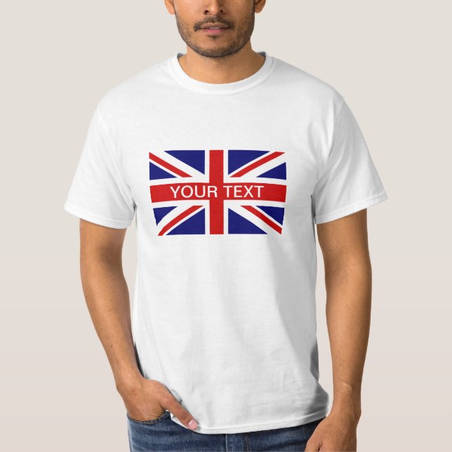 Personalised T Shirts with British Union Jack flag (Front)