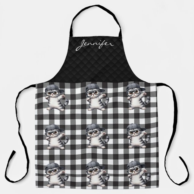 Personalised Tabby Cat All-Over Print Apron (Front)
