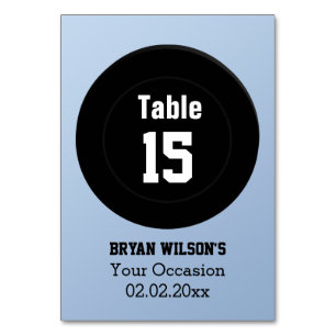 Personalised table numbers ice hockey theme