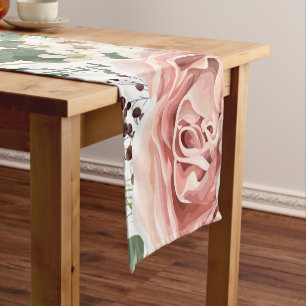 Personalised Table Runner Geometric Garden Rose