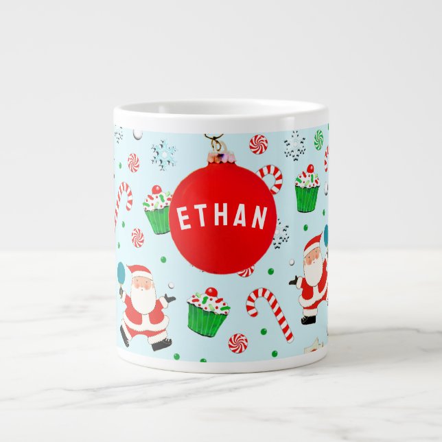 Personalised Table Tennis Christmas Large Coffee Mug (Front)