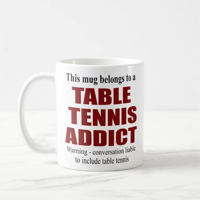 Personalised Table Tennis Gift Coffee Mug (Left)