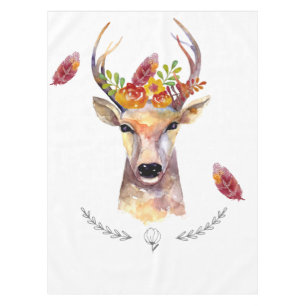 Personalised Tablecloth boho deer Buck Head Browni