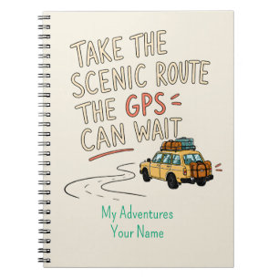 Personalised Take The Scenic Route Notebook