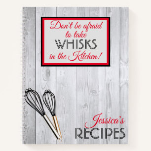 Personalised Take Whisks In The Kitchen Rustic Notebook