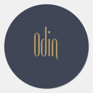 Personalised Tall Elegance Gold Odin Classic Round Sticker