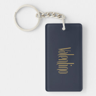 Personalised Tall Elegance Gold Valentino Key Ring