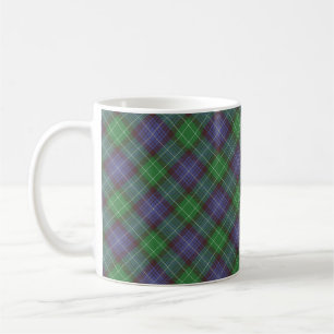 Personalised Tan Doodle Dog Blue Green Plaid Coffee Mug