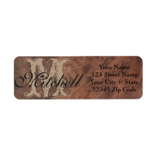 Personalised Tan Leather Return address labels
